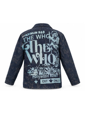 Vintage Y2K Filene’s Custom Reworked The Who Maximum R&B Denim Blazer Size 12